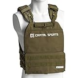 Capital Sports Battlevest 2.0 Gewichtsweste - Weight Vest mit hohem Tragekomfort, Trainingsweste mit optimaler Polsterung, inkl. 2 Gewichtsplatten: 2x 4,0 kg (8,0 kg), olivgrün