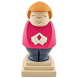Seiffener Volkskunst | Räuchermännchen | Räucherfrau Bundeskanzlerin Angela Merkel 14 cm | mit rosafarbenen Blazer