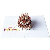 Innbox 3D Pop Up Grußkarte, Schokoladen-Geburtstagstorte,Dankeskarte,Geschenkkarte, Freundschaftskarte,Geburtstagskarte,für Familie und Freunde IGC-116