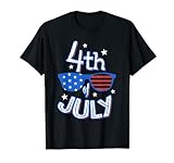Independence Day Sonnenbrille mit amerikanischer Flagge und Sternen T-Shirt