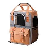 Coholl Hunderucksack, Katzenrucksack für Katzen und Hunde Welpen, Atmungsaktive und Faltbare Haustier Hunde Rucksack und Katzenrucksack zum Wandern, Reisen, für den Außenbereich (Orange)