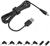 NEUE DAWN Universal Hohlstecker USB Kabel auf DC Stecker Adapterkabel 5,5 x2,1 mm zu 7 Stecker: 2,5 x0,7 mm/3,0 x1,0mm 3,5 * 1,35mm/4,0 x1,7 mm/5,5 x2,5 mm/Mini-USB/Micro USB Multi Konverter Stecker