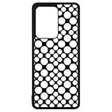 FunKaz Schutzhülle für Samsung Galaxy S20 Ultra/S11+, geometrisches Muster N und B, runde weiße auf Schwarz, TPU, Schw