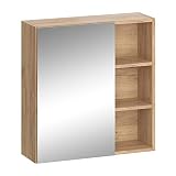 Vicco Badspiegelschrank Senyo, Anthrazit/Goldkraft Eiche, 62 x 64