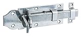 Alberts 116910 Schlossriegel | gerade, mit flachem Griff und befestigter Schlaufe | Edelstahl | Platte 120 x 45