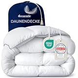 Dreamzie Daunendecke 135x200 Daunen Bettdecke - Warm Winterdecke Daunendecke 650gsm - Komfort Bettdecke 135x200 cm - Bettdecken Daunen & Federn - Zertifiziert für Tierw