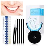Teeth Whitening Kit für Zahnaufhellung, 32 LED Licht, Zähne Bleaching Set mit Rot Blau Licht, 3x5ml Zahnaufhellung Gel, für Schnell und Schonend Zahnaufhellung, USB Aufladung
