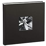 Hama Fotoalbum Jumbo 30x30 cm (Fotobuch mit 100 weißen Seiten, Album für 400 Fotos zum Selbstgestalten und Einkleben) schwarz