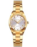 CIVO Damen Uhren Gold Edelstahl Armbanduhr Frauen Elegant Kleid Wasserdicht Analog Quarz Luxus Uhr Geschenke für Damen Frauen