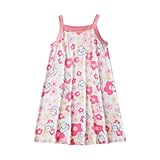 KODMNSW Kleid Mädchen Sommer Nachthemd Kleider Trägerkleid Sommerkleider Knielang Strandkleid Kinderkleider Freizeitkleid Ärmellose Westenkleid Gr.100-160 Gutschein Rosa 9-10 J