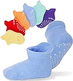EBMORE Stoppersocken Kinder Baby Warme Antirutsch Dicke Socken für Jungen Kleinkinder Mädchen Anti Rutsch Baumwolle Geschenk Babysocken 6 Paar (Regenbogen-Stil （6 Paare）,1-3 Jahre)
