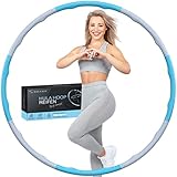 SMAMP® Hula Hoop Reifen Erwachsene - Wellenform aus Edelstahl, doppelt beschichtet - Hullahub Reifen zum Abnehmen, sowie Bauch und Po Straffen | blau/grau | Hula Hoop Premium Qualität