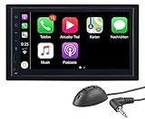 CREASONO Doppel DIN Radio: 2-DIN-Autoradio mit Apple CarPlay, Freisprechfunktion, 17,1-cm-Display (Carplay Radio)