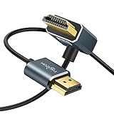 Twozoh Flexibles HDMI auf HDMI Kabel Gewinkelt 270 Grad Winkelstecker 5M, Ultra Schlankes und Dünnes HDMI-Kabel unterstützt 3D/4K 60Hz