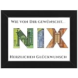 WALWI lustige Geld Geschenke Geldgeschenke | Nichts Geburtstagsgeschenk | NIX Geschenk zum Geburtstag | Geschenkidee für Männer und Frauen | Rahmen in schw