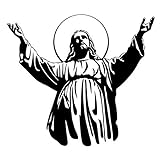 Maksim-003 Jesus Sohn Gott dekorative PVC-Automodell-Aufkleber Applique-Zubehör 19cm * 17cm Kratzaufkleber (Color : Black)