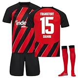 Generisch Eintracht Frankfurt 23/24 Hause Fußball Trikots Shorts Socken Set für Kinder/Erwachsene, Fussball Trikot Trainingsanzug Herren Jungen