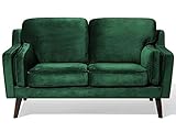 Beliani Trendy Sofa aus Samtstoff in Grün Polstersofa 2-Sitzer Lokka