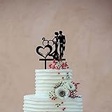 LEON - FOLIEN® Cake Topper Kuchendekoration Tortenstecker personalisiert mit Name Wunschtext Tortenaufleger aus Holz Tortenfigur (Brautpaar #2)