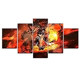 FGDMGM wandbilder Anime Musketier 150x80 cm 5 Teilig XXL Leinwand Bilder Wandbild Kunstdruck Wand Wohnzimmer Wanddekoration Landkarte Mit Rahmen