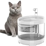1.6L Haustier Wasserspender, PV-Material Wasserbrunnen für Katze und Hunde, Wasserspender mit super leiser Pumpe für Katze/ Hunde/ Vogel (pv-1.6L)