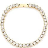 JEWELS BY LEONARDO Armband Cremona, Arm-Schmuck aus goldfarbenem Edelstahl, klare Zirkonia Steinchen, 18,5 cm Länge, Schmuck Damen, 024337