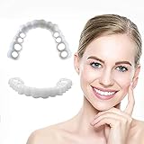 Wttfc 5 Paare Kosmetische Zahn Sofortig Furniere Extra Dünn Sicherer Provisorischer Zahnersatz Ober und Unterkiefer, Sofortiges Lächeln Zähne Prothese für Männer und Frauen