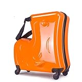 KGDUYH Koffer mit Rollen, 50,8 cm Räder, Koffer, Reisetasche, süßes Babygepäck, für Reisen und Business (Farbe: Orange, Gepäckgröße: 61 cm)