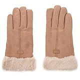 PEKKA und Winter Wild Leder Handschuhe Damen Warm Press Bildschirm Behaart Handschuhe Reiten Plus Velvet Thick Handschuhe Damen