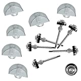 Befestigungs-Set: Spenglerschraube mit Bohrspitze & Bohrflügel + Abstandshalter für Wellplatten mit Sinus-Profil 76/18 (50)