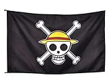 CoolChange One P. Flagge mit Jolly Roger | Fahne der Strohhutbande von Monkey D. Ruffy | 97x64 cm