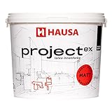 HAUSA ProjectEx Wandfarbe Latex 5l Matt Weiß, Latexfarbe, Innenfarbe, Antischimmelfarbe, abwaschbar, optimale Deckkraft, Universell für zahlreiche Oberflächen - bis zu 50m2