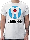 Karneval & Fasching Kostüm Outfit - Zahnfee Zahn mit Kreuz - L - Weiß - Zahnfee männer - L190 - Tshirt Herren und Männer T-Shirts