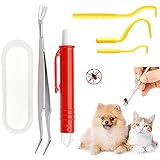 VZATT Zeckenzange, 5 Stück Zeckenentferner Set für alle Zecken-Größen, Kunststoff Zeckenzange Edelstahl Zeckenpinzette Tick Remover Kit Zeckenentfernung Zeckenhebel für Menschen Hunde und Katzen