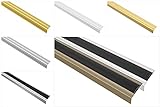 Effector Stufenkantenprofil aus eloxiertem Aluminium - Treppenkanten Schutz - (A43 Gold) Anti Rutsch Winkelprofil Treppenkantenprofil Aluwinkel
