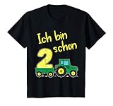 Kinder 2 Geburtstag Junge Trecker Traktor Geschenk Zwei Zweiter T-Shirt