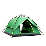 Hydraulisches Automatisches Pop-Up-Zelt Doppellagiges Campingzelt 3-4 Personen Campingzelt Gute Stabilität für Outdoor Camping - 215 * 215 * 135 cm Grün