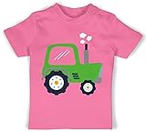 Baby Bagger Traktor und Co. - Kinder Traktor Grün - 18/24 Monate - Pink - t-Shirts für Baby-Jungen - BZ02 - Baby Shirt für Mädchen und Jungen