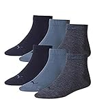6 Paar Puma Quarter Socken, Kurz-Socken, Sportsocken,(mt) (39-42, blau-Töne-460)