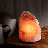 Salzkristalllampe aus Pakistan | Salzlampe mit E14 Fassung | Kristall Lampe | Salt Lamp Himalaya | Salzlampe | Steinlampe | Nachtlicht Salzkristall | Licht Schlafzimmerlampe 4-6 Kg | Lampe Kristall
