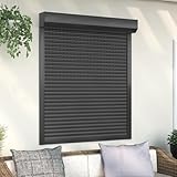 Xichuzi Rollladen Aluminium, Aussenrolladen, Schrank Rollo, Außenrollo, Sonnenschutzrollo Außen, 110 x 130