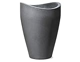 Scheurich Wave Globe Slim, Hochgefäß aus Kunststoff, Schwarz-Granit, 39,5 cm Durchmesser, 80 cm hoch, 18 l Vol.