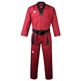 Mooto Korea Taekwondo BS4.5 Farbe Uniform 3 Farben (Schwarz, Rot, Blau) TKD MMA Kampfkunst Karate Hapkido Judo JIU-Jitsu (160(Höhe: 160~169cm)(5.24~5.54ft), 2. Rot)
