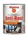 Alpina 2,5 L Metallschutz-Lack, 3in1 Direkt auf Rost, RAL 9005 Schwarz Matt
