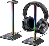 New bee RGB Headphone Stand Desk Gaming Headset Holder with 7 Light Modes and Non-Slip Rubber Base Suitable for All Headphone Accessories