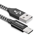 USB Kabel Micro, 3M Nylon Micro USB Ladekabel Android Schnellladekabel Micro USB Kabel für Samsung Galaxy S7/ S6/ J7/ Note 5,Huawei, Wiko,Nexus,Nokia,Kindle,Echo Dot