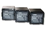 vhbw 3X Akku kompatibel mit Panasonic NV-GS10, NV-GS120, NV-GS140, NV-GS150 Videokamera Camcorder (1500mAh, 7,2V, Li-Ion)