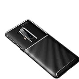 OnePlus 8 Pro Hülle, Silikon Leder [Slim Thin] Flexible TPU Schutzhülle Stoßdämpfung Kohlefaser Cover für OnePlus 8 Pro Hülle (Schwarz)