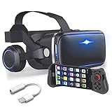 JYMYGS 3D VR Brille, Premium Virtual Reality Headset mit drahtloser Bluetooth, Gaming Brille für 3D Spaß, für iPhone 12/11/X/8/7, Samsung S20/S10/Note10, Xiaomi, Huawei usw.