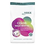 HAKA Colorwaschmittel I 3kg Pulver I 77 Wäschen pro Beutel I Waschmittel hautfreundlich und ohne Aluminium I Mit Farbschutz für Buntwäsche